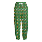 Cute St. Patrick's Day Pattern Print Fleece Lined Knit Pants