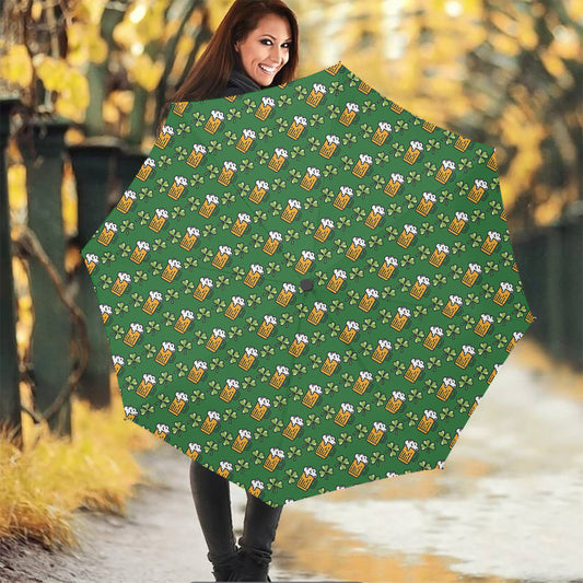 Cute St. Patrick's Day Pattern Print Foldable Umbrella