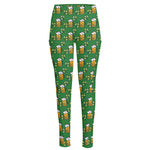 Cute St. Patrick's Day Pattern Print High-Waisted Pocket Leggings