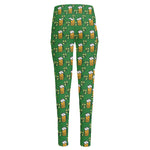 Cute St. Patrick's Day Pattern Print High-Waisted Pocket Leggings