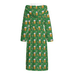 Cute St. Patrick's Day Pattern Print Hooded Bathrobe
