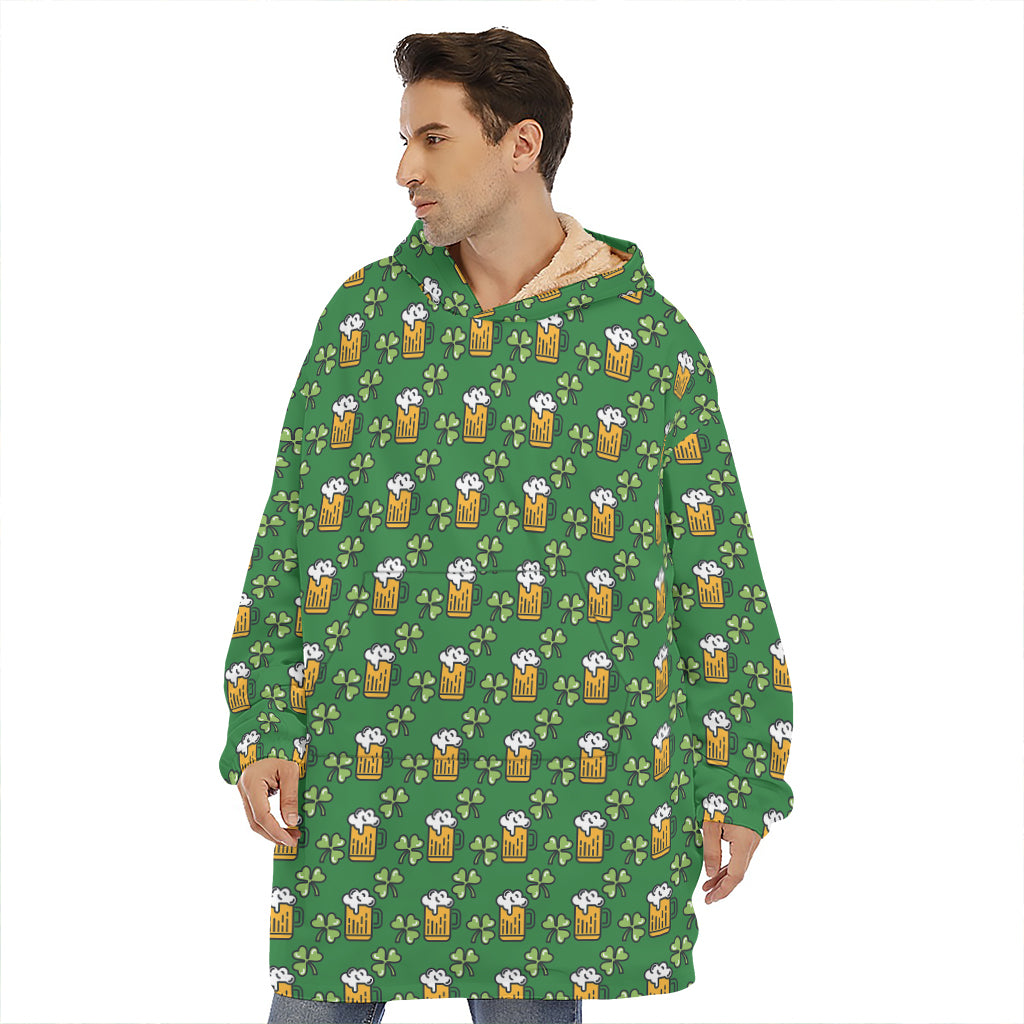 Cute St. Patrick's Day Pattern Print Hoodie Blanket