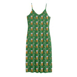 Cute St. Patrick's Day Pattern Print Jersey Midi Cami Dress