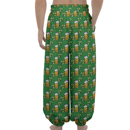 Cute St. Patrick's Day Pattern Print Lantern Pants
