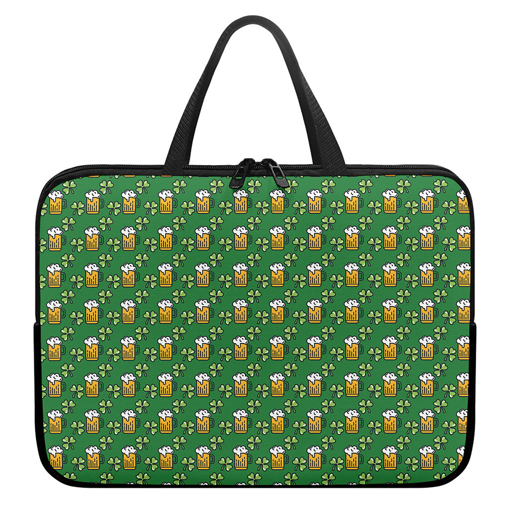 Cute St. Patrick's Day Pattern Print Laptop Sleeve With Handle