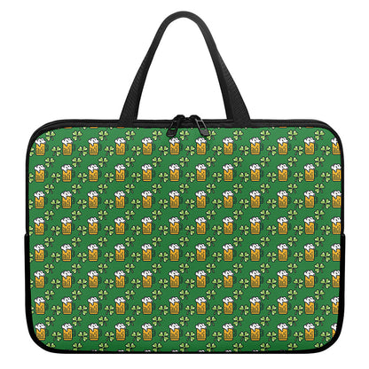 Cute St. Patrick's Day Pattern Print Laptop Sleeve With Handle