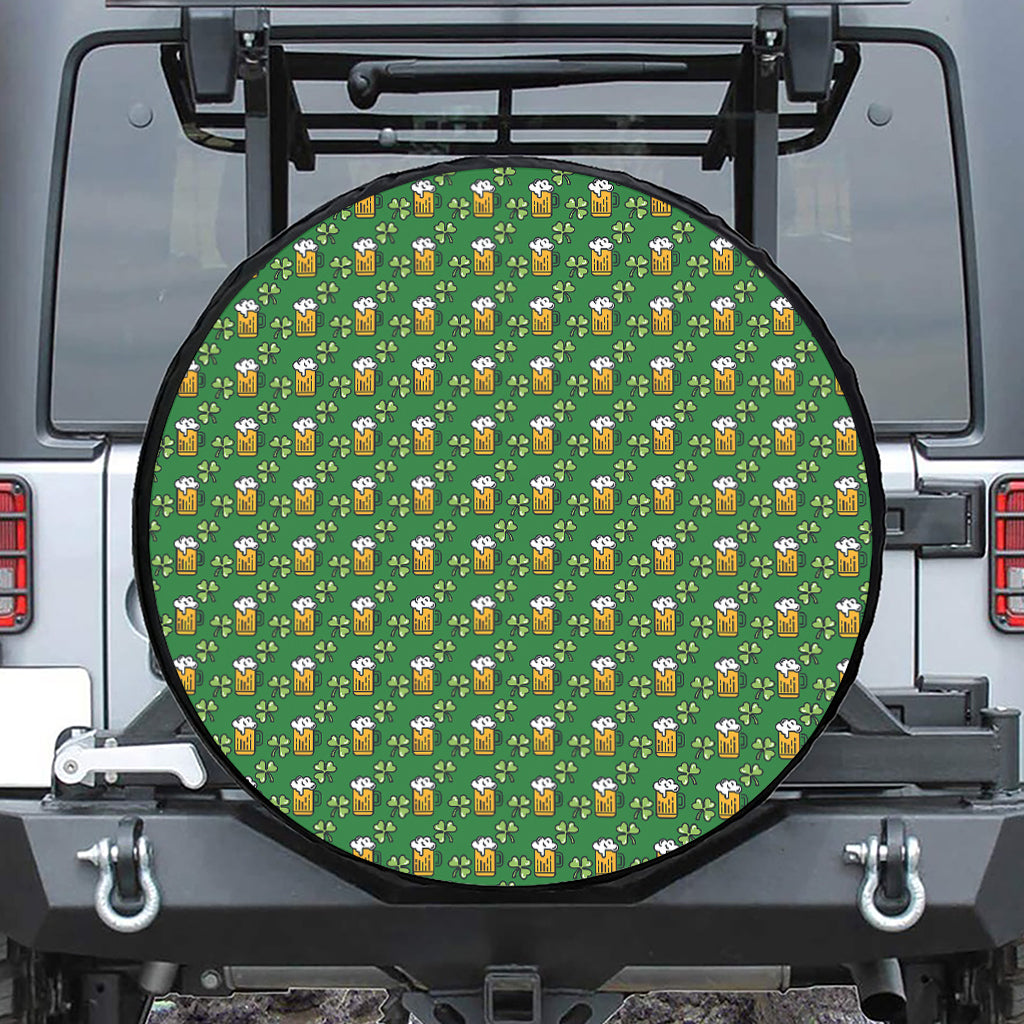 Cute St. Patrick's Day Pattern Print Leather Spare Tire Cover