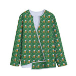Cute St. Patrick's Day Pattern Print Long Sleeve Short Coat