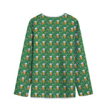 Cute St. Patrick's Day Pattern Print Long Sleeve Short Coat