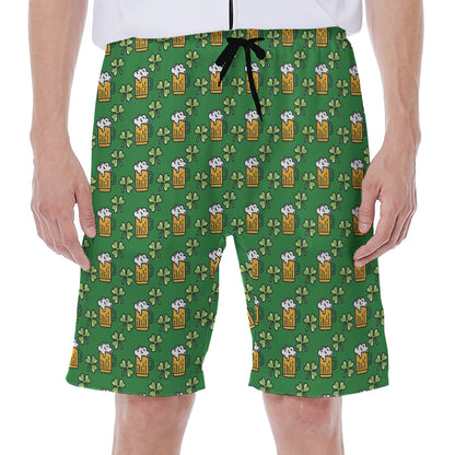 Cute St. Patrick's Day Pattern Print Men's Beach Shorts
