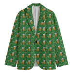 Cute St. Patrick's Day Pattern Print Men's Cotton Blazer