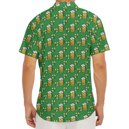 Cute St. Patrick's Day Pattern Print Men's Deep V-Neck Shirt
