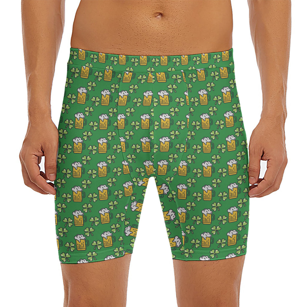 Cute St. Patrick's Day Pattern Print Men's Long Boxer Briefs