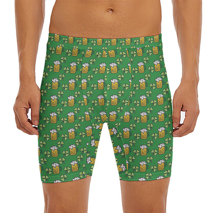 Cute St. Patrick's Day Pattern Print Men's Long Boxer Briefs