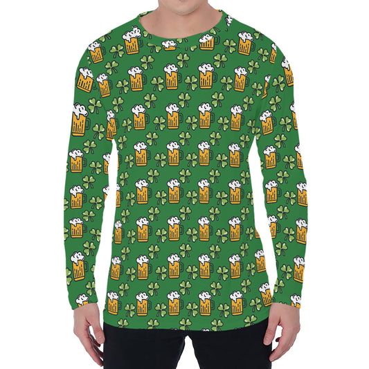 Cute St. Patrick's Day Pattern Print Men's Long Sleeve T-Shirt