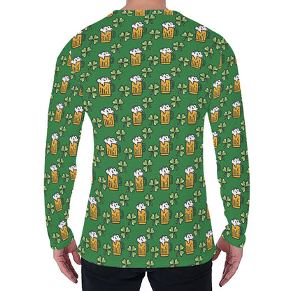 Cute St. Patrick's Day Pattern Print Men's Long Sleeve T-Shirt