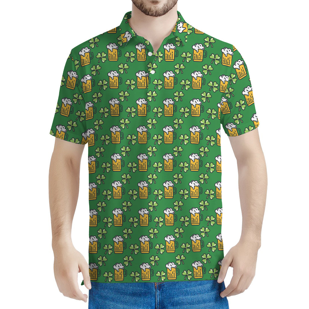 Cute St. Patrick's Day Pattern Print Men's Polo Shirt