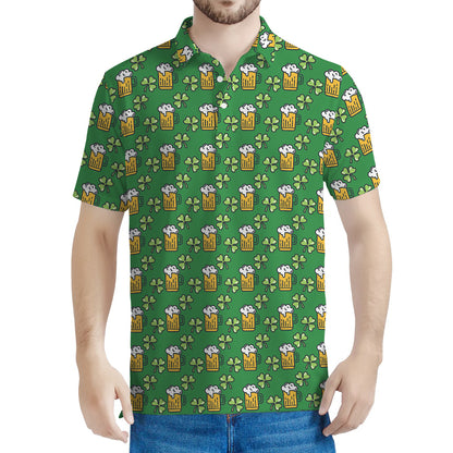 Cute St. Patrick's Day Pattern Print Men's Polo Shirt