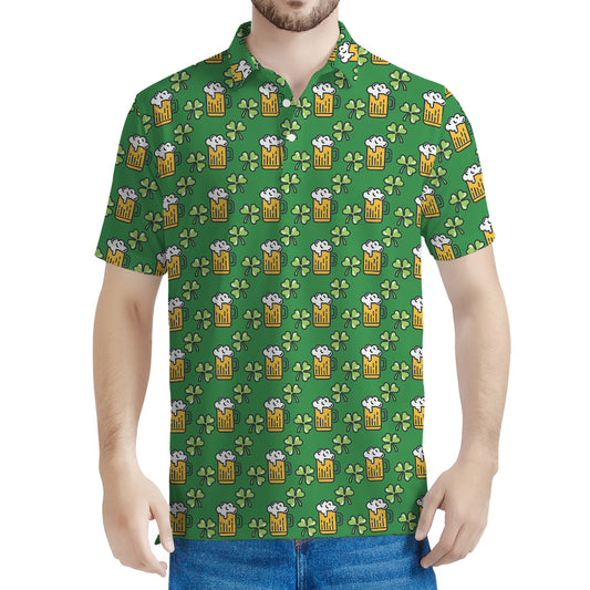 Cute St. Patrick's Day Pattern Print Men's Polo Shirt