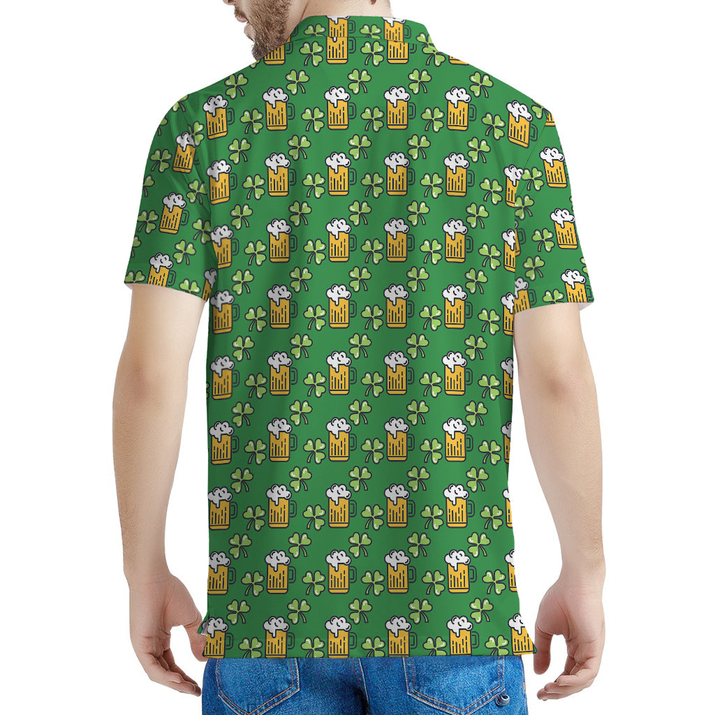 Cute St. Patrick's Day Pattern Print Men's Polo Shirt