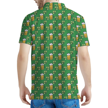 Cute St. Patrick's Day Pattern Print Men's Polo Shirt
