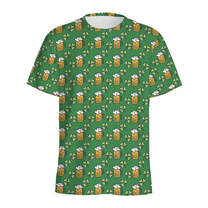 Cute St. Patrick's Day Pattern Print Men's Sports T-Shirt