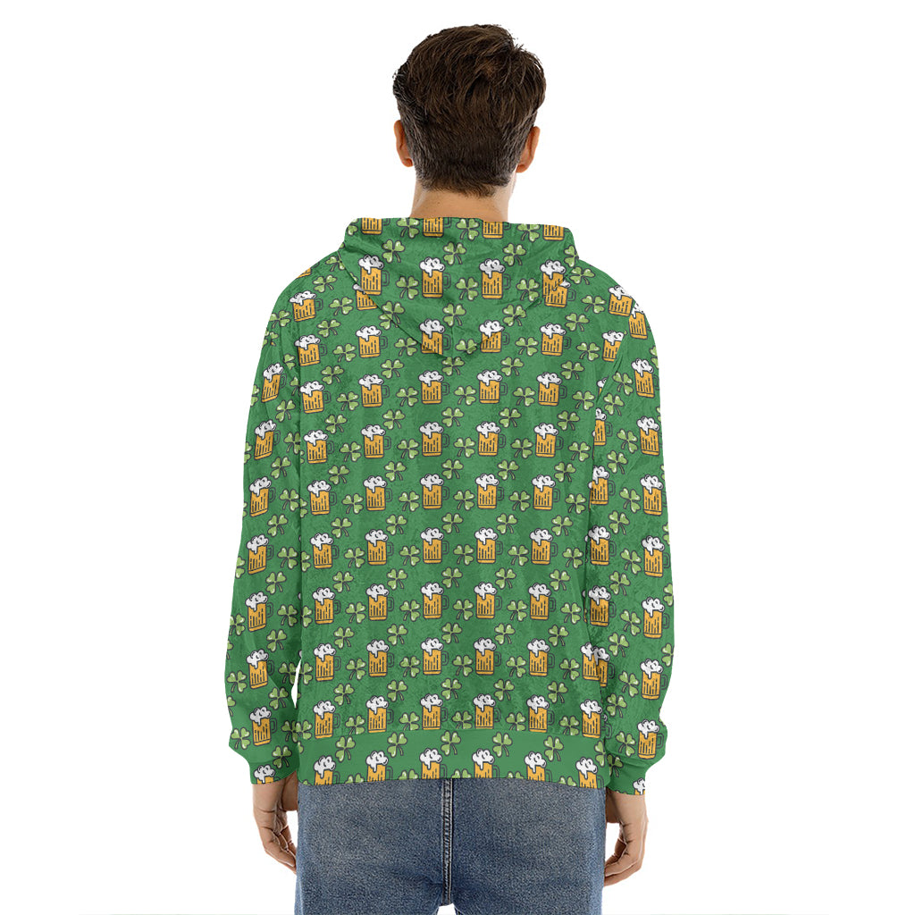 Cute St. Patrick's Day Pattern Print Men's Velvet Pullover Hoodie