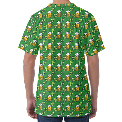 Cute St. Patrick's Day Pattern Print Men's Velvet T-Shirt