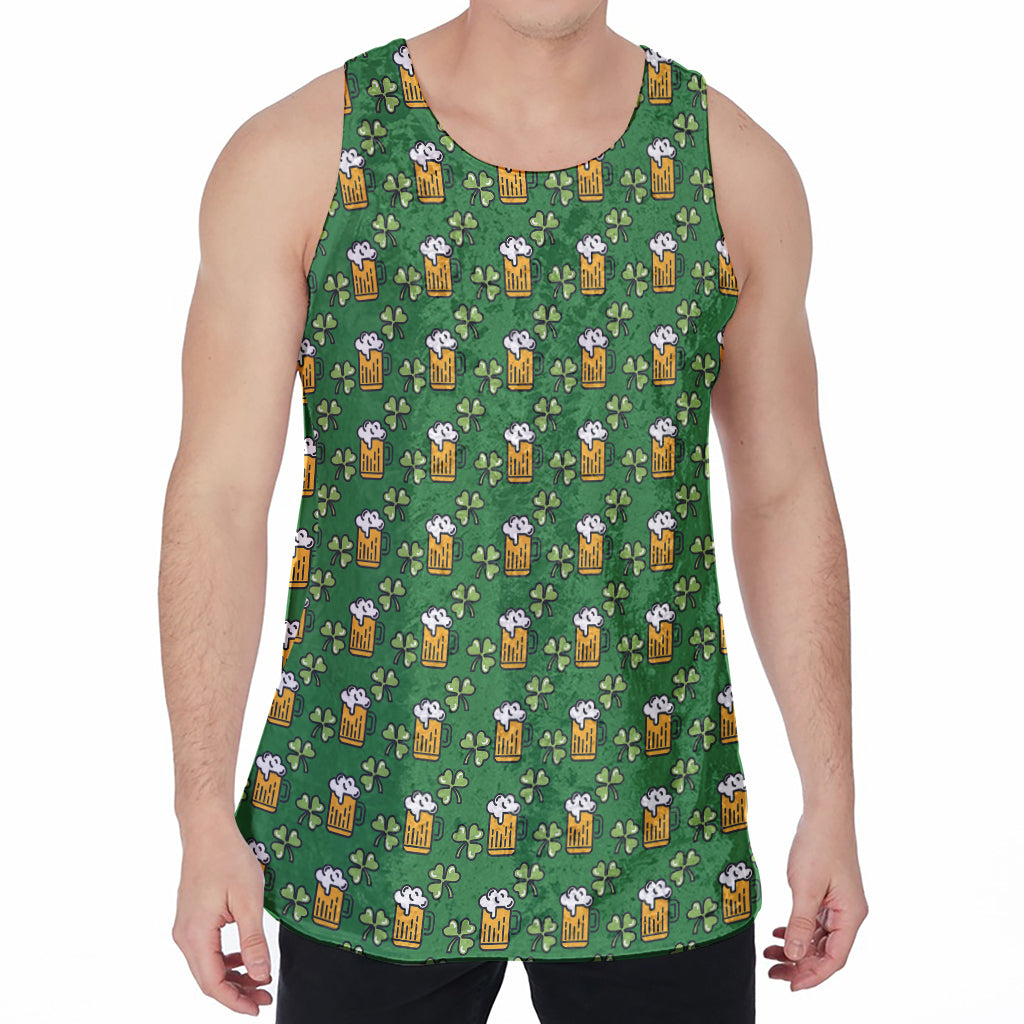 Cute St. Patrick's Day Pattern Print Men's Velvet Tank Top