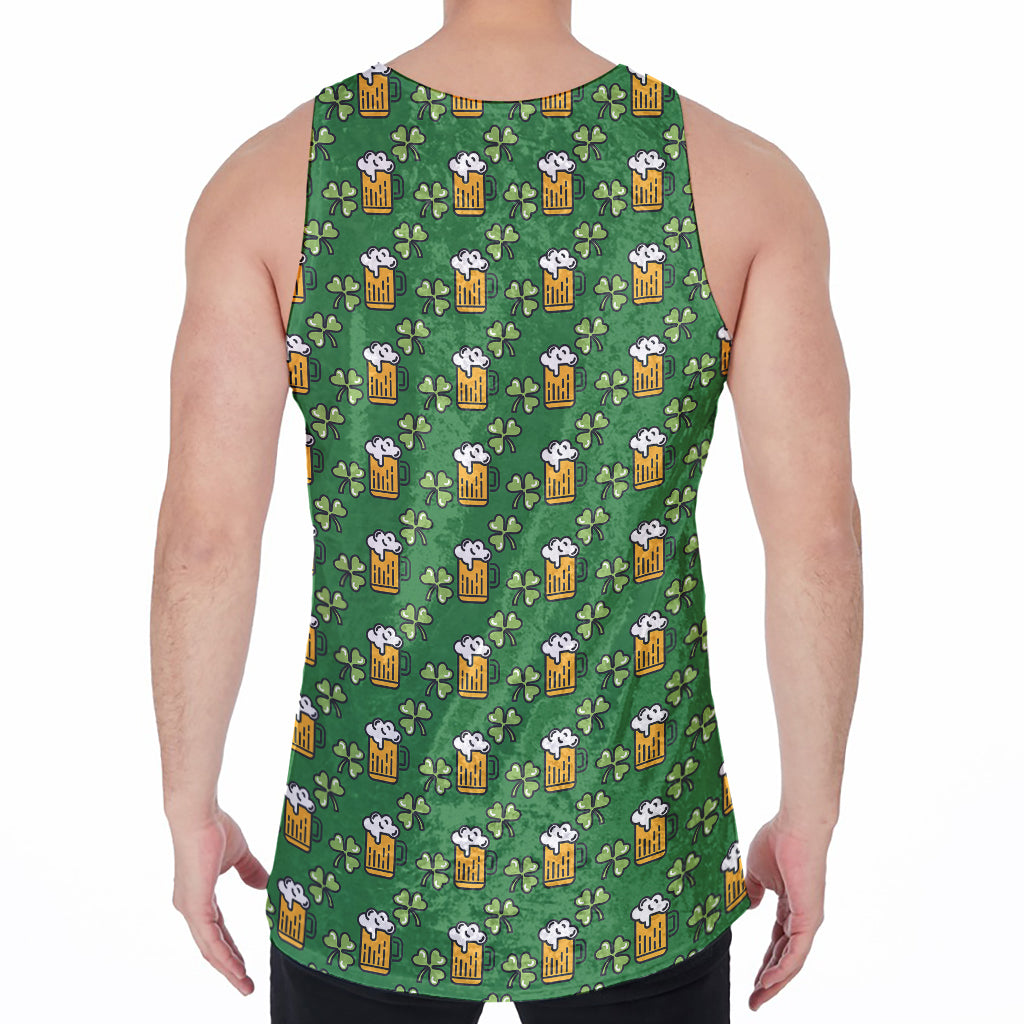Cute St. Patrick's Day Pattern Print Men's Velvet Tank Top