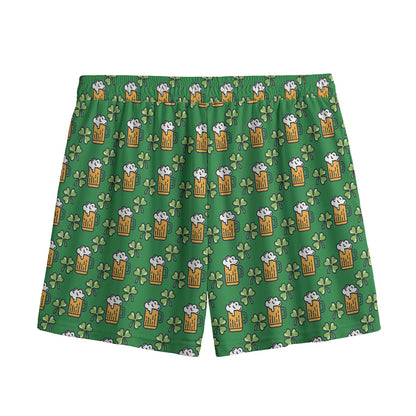 Cute St. Patrick's Day Pattern Print Mesh Shorts