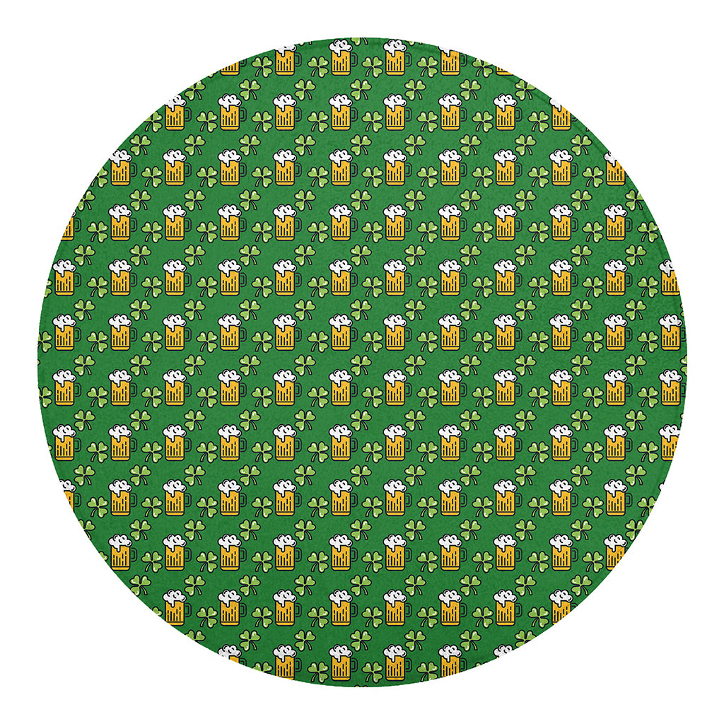 Cute St. Patrick's Day Pattern Print Round Blanket