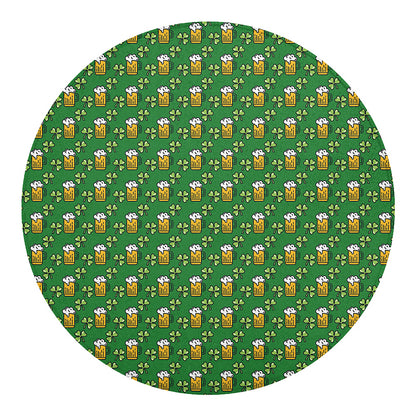 Cute St. Patrick's Day Pattern Print Round Blanket