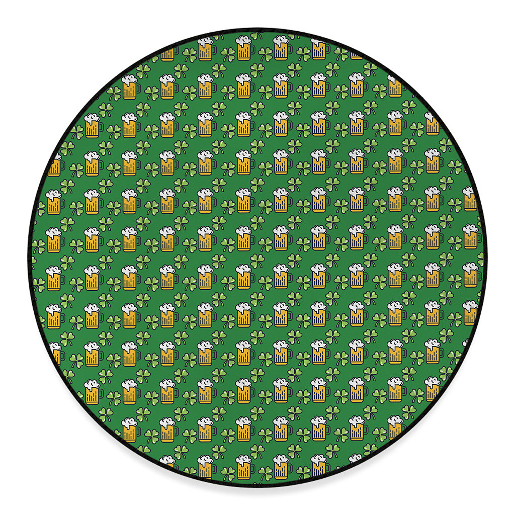 Cute St. Patrick's Day Pattern Print Round Floor Mat