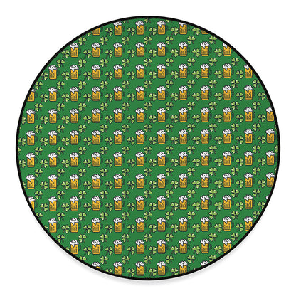 Cute St. Patrick's Day Pattern Print Round Floor Mat