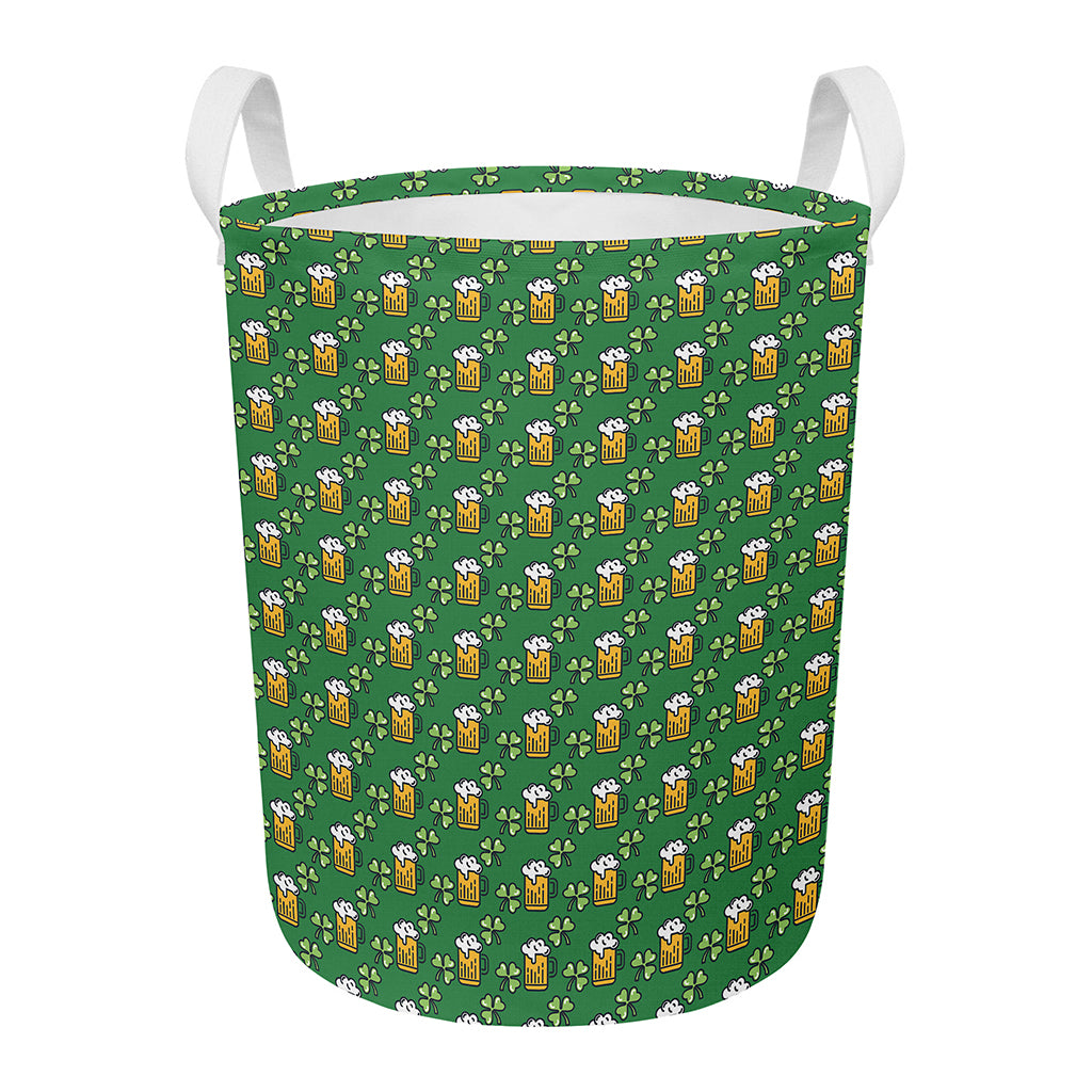 Cute St. Patrick's Day Pattern Print Round Laundry Basket