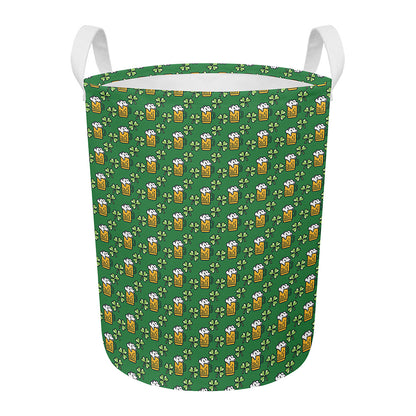 Cute St. Patrick's Day Pattern Print Round Laundry Basket