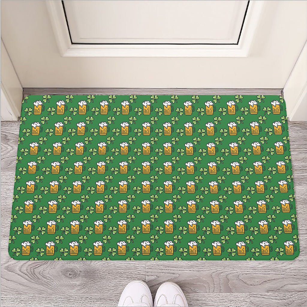 Cute St. Patrick's Day Pattern Print Rubber Doormat