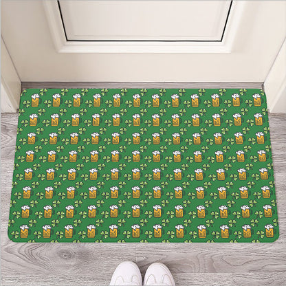 Cute St. Patrick's Day Pattern Print Rubber Doormat