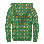 Cute St. Patrick's Day Pattern Print Sherpa Lined Zip Up Hoodie