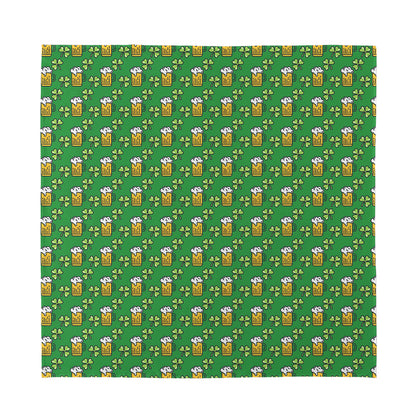 Cute St. Patrick's Day Pattern Print Silk Bandana
