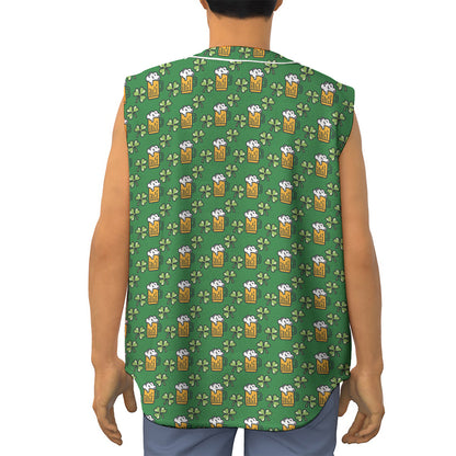 Cute St. Patrick's Day Pattern Print Sleeveless Baseball Jersey