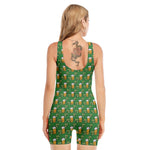 Cute St. Patrick's Day Pattern Print Sleeveless One Piece Swimsuit