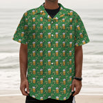Cute St. Patrick's Day Pattern Print Textured Short Sleeve Shirt
