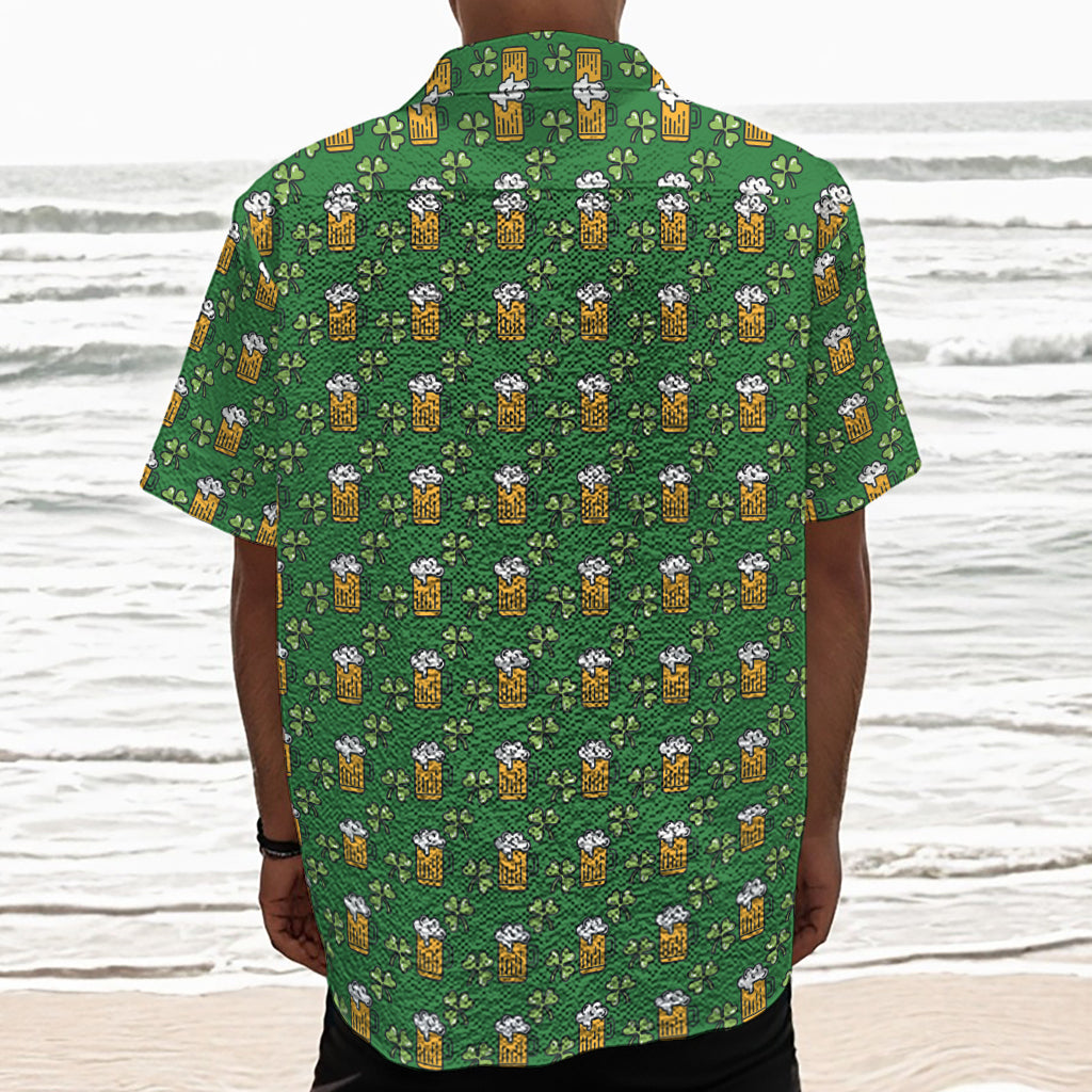 Cute St. Patrick's Day Pattern Print Textured Short Sleeve Shirt