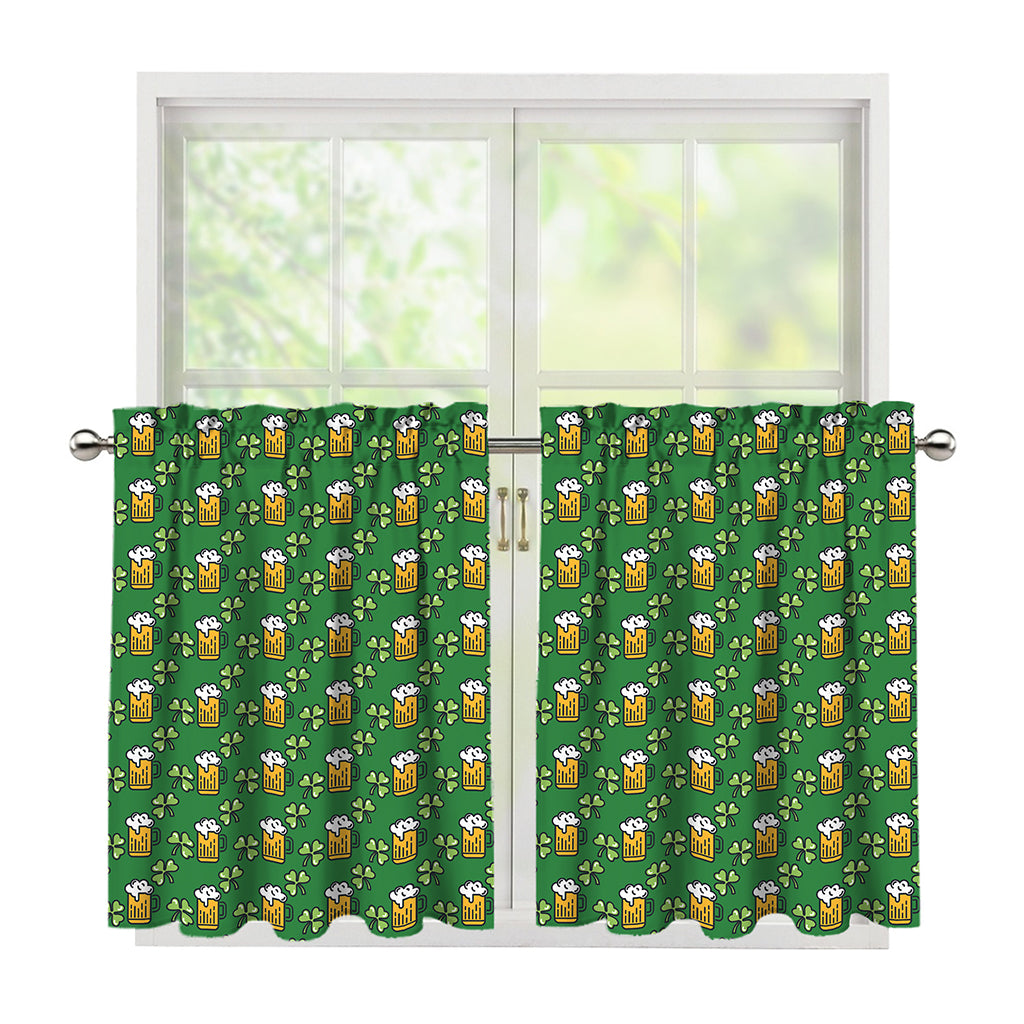 Cute St. Patrick's Day Pattern Print Tier Curtains