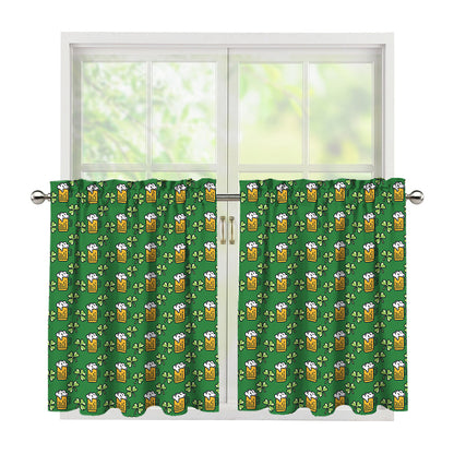 Cute St. Patrick's Day Pattern Print Tier Curtains