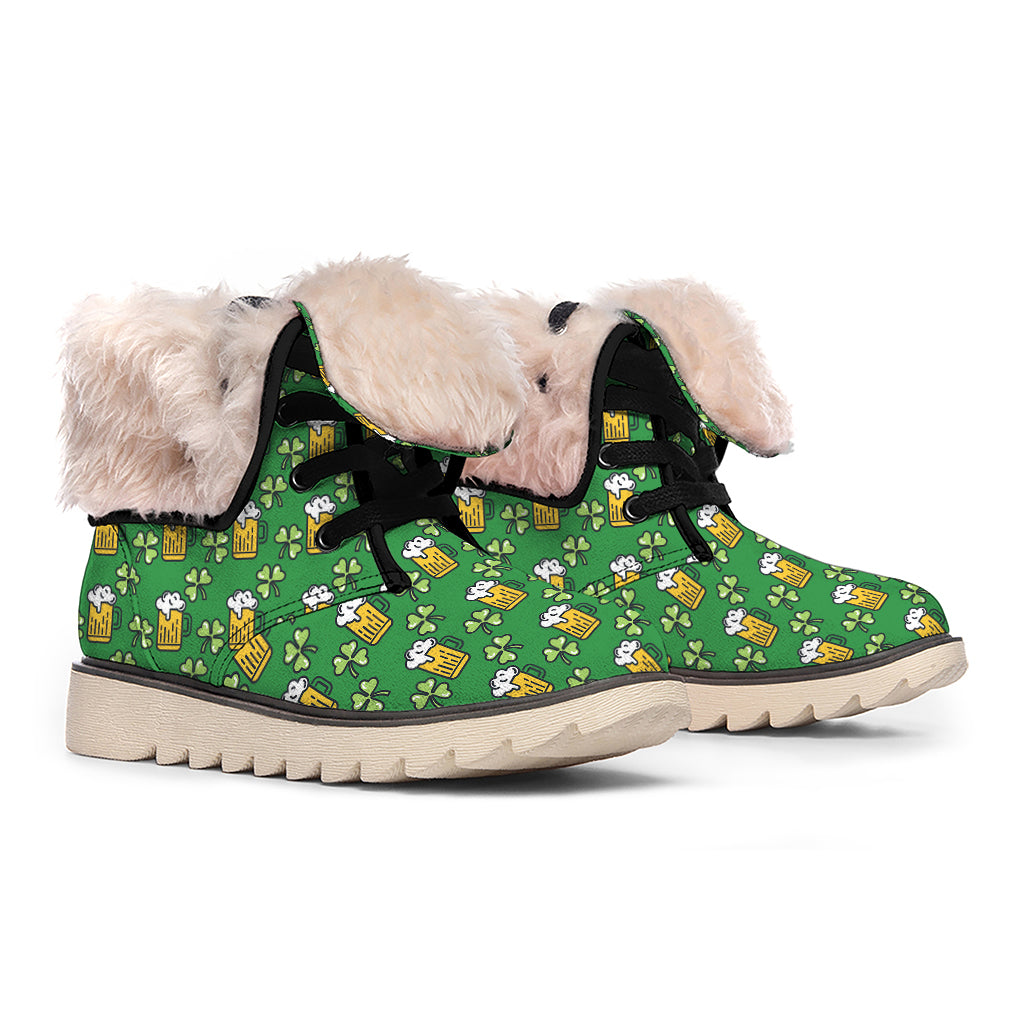 Cute St. Patrick's Day Pattern Print Winter Boots