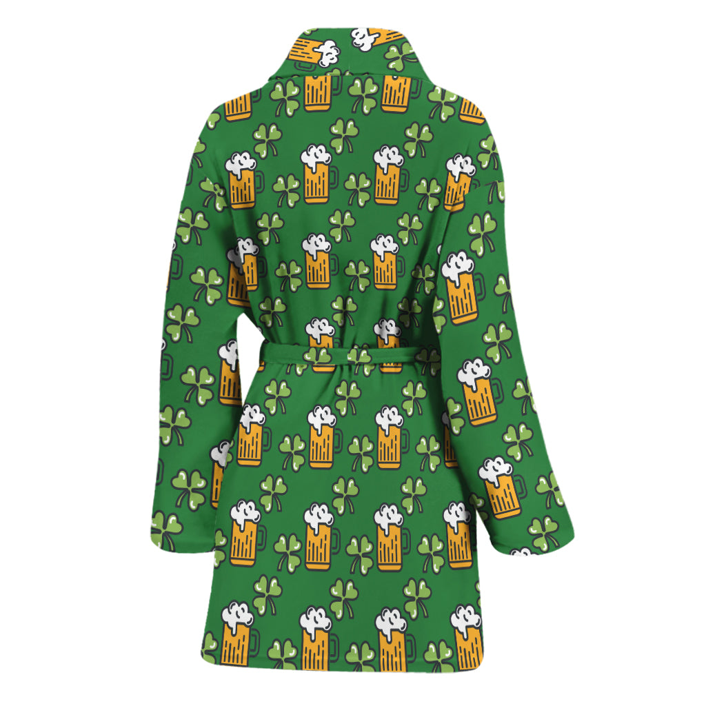 Cute St. Patrick's Day Pattern Print Women's Bathrobe
