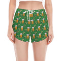 Cute St. Patrick's Day Pattern Print Women's Split Running Shorts